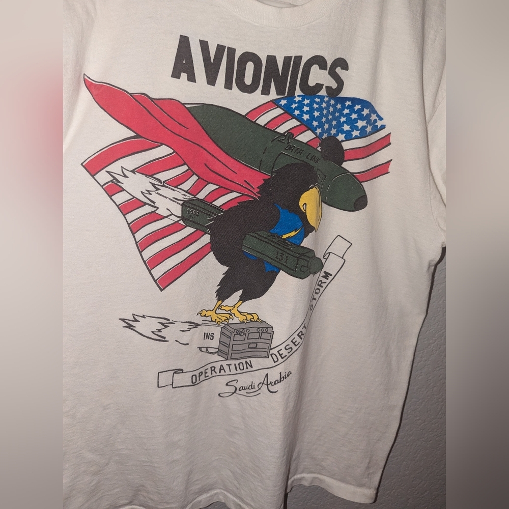 Operation Desert Storm Avionics T-shirt Size XL Single Stitch Vintage - Picture 3 of 12